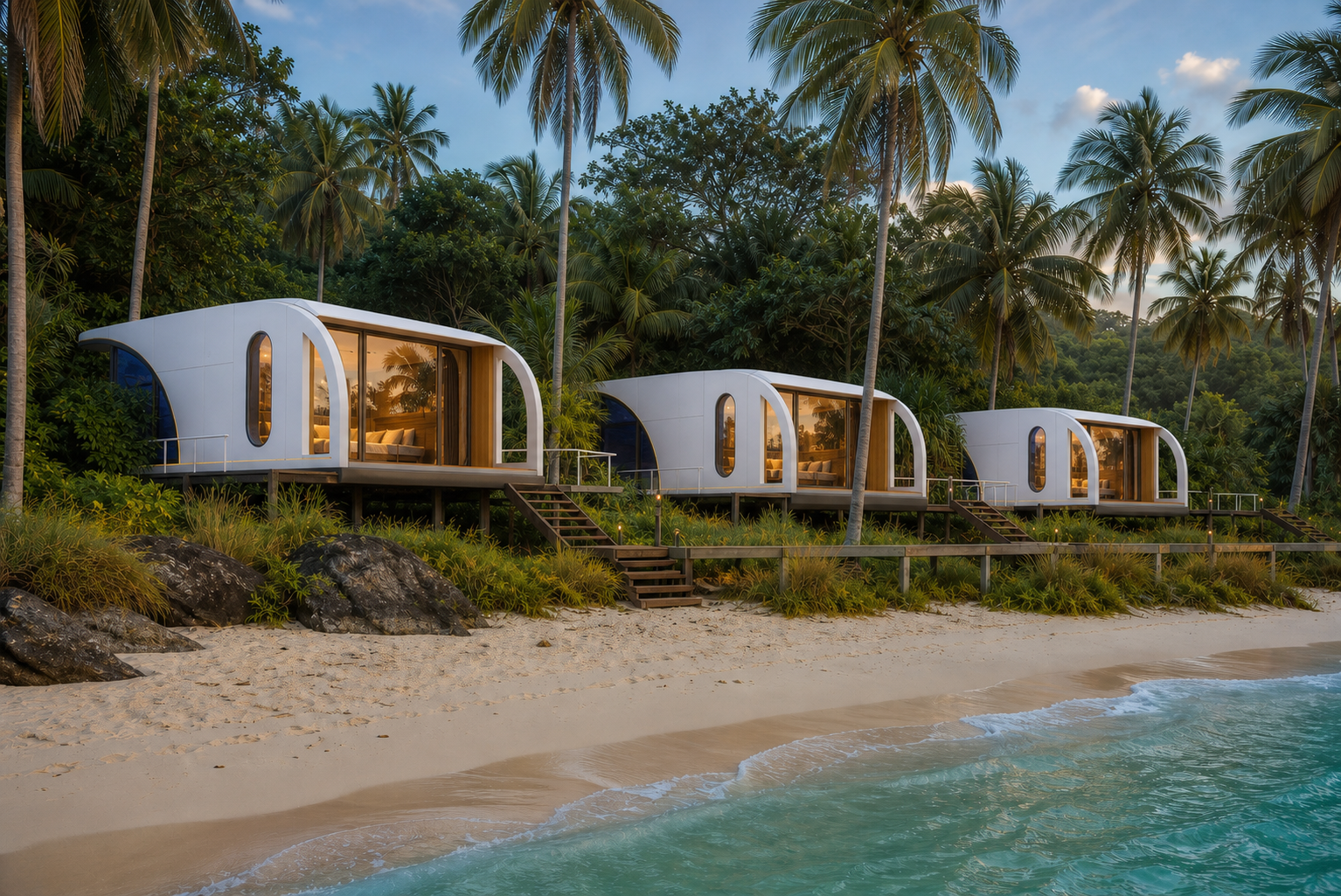 Modular Capsule Island Retreat